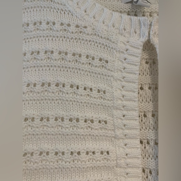 Chart Club Bright White Short Sleeve Cotton Sweater - Picture 3 of 6